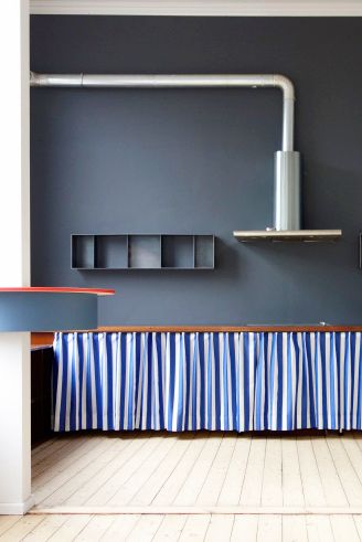 Product, Blue, Shelf, Furniture, Wall, Room, Floor, Interior design, Line, Shelving,