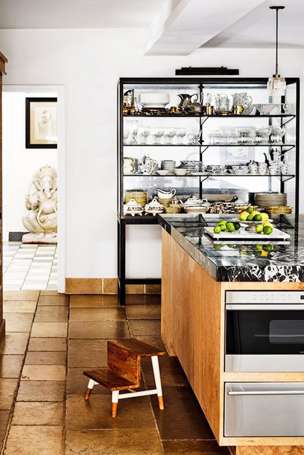 kitchen with open shelving